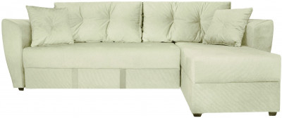 Диван-кровать угловой Амстердам Люкс, 160х200, еврокнижка, независимый пружинный блок, велюр, бежевый