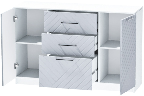 Комод №3 "Иннэс-7", Белый/Монблан Р-826