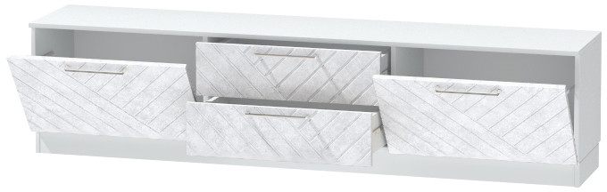 Тумба-4 под ТВ напольная "Иннэс-7", Белый/Бетон снежный