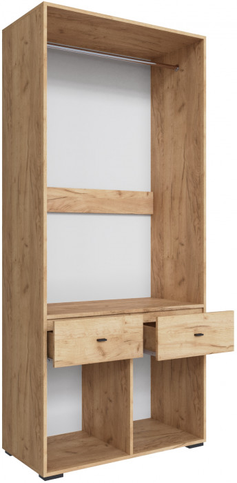 Модульная гостиная Дублин, набор №1, Дуб крафт золотой/Графит серый