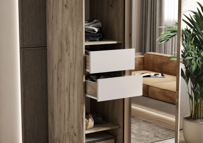 Шкаф-купе Альянс 1,0м, Крафт серый/Кашемир