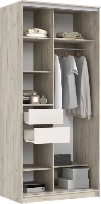 Шкаф-купе Альянс 1,0м, Крафт серый/Кашемир