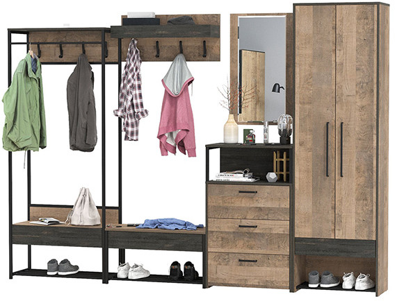 Трувор Прихожая 244, дуб гранж песочный/интра