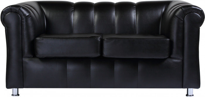 Диван кожаный коричневый, прямой 2-х местный, для дома, офиса, гостиной, кабинета Честер