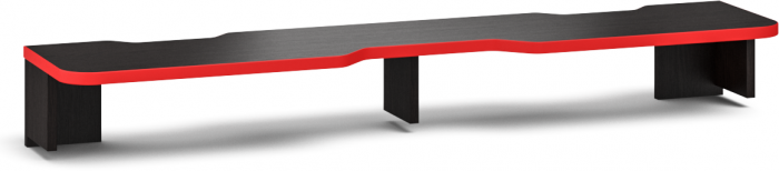 Надстройка для стола компьютерного С-МД-СК5-1400, цвет венге/кромка красная, ШхГхВ 140х30х17,8(15,6) см.