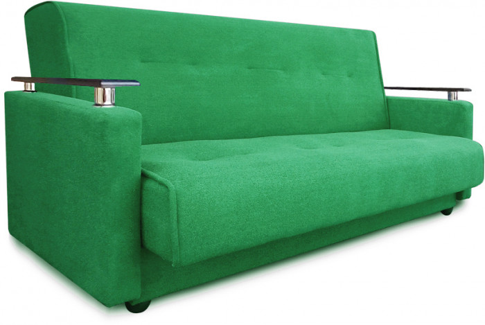 Раскладной диван-кровать, прямой, книжка, цвет зеленый, Милан Люкс 120