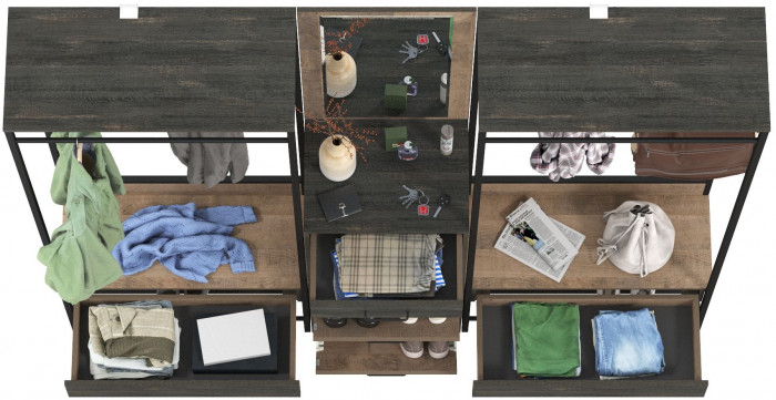 Трувор Прихожая 245, дуб гранж песочный/интра