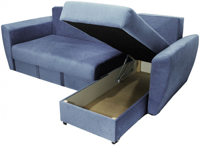 Диван-кровать угловой Амстердам Люкс, 160х200, еврокнижка, независимый пружинный блок, велюр, серый