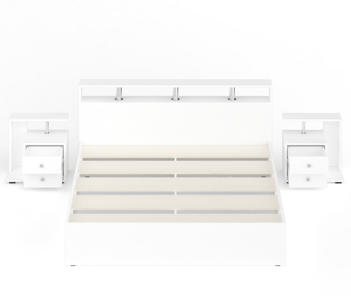 Камелия Кровать 1800 + две тумбы, белый