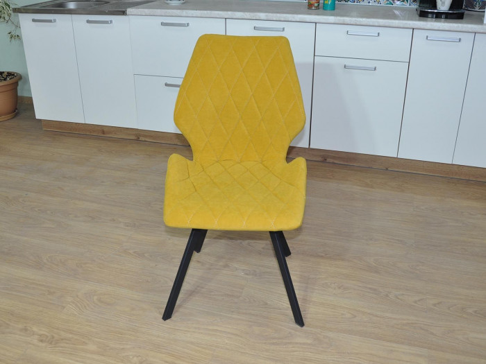 Стул Ч / черный/велюр горчица