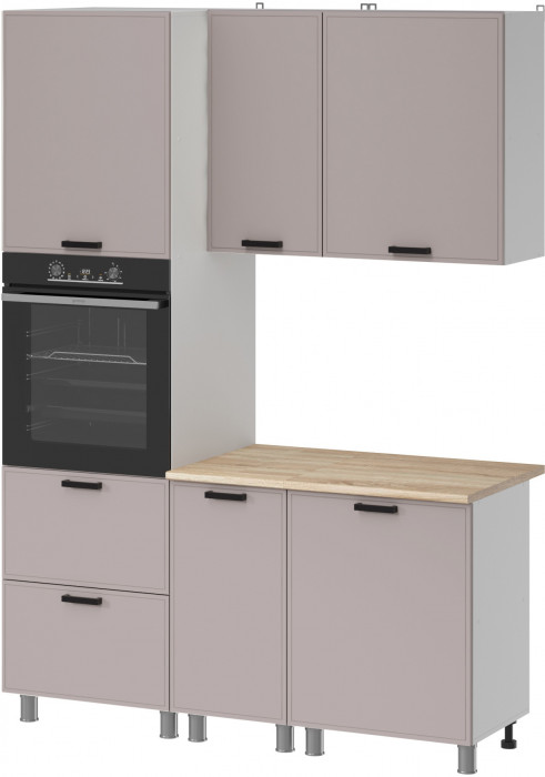 МК Аленушка 1,6м ПД Магнолия Кашемир,скоба черный,сонома