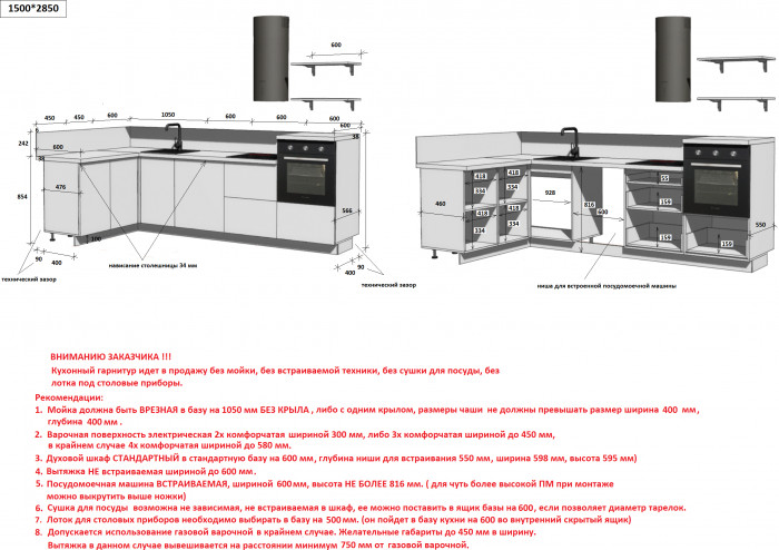 КГ Угловой 1500х2850 (с пм) Эмаль, Белый  Арника РМ в.3
