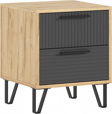 Флэш Тумбы прикроватные, браш графит/дуб крафт (2шт)