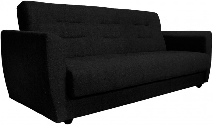 Раскладной диван-кровать, прямой, книжка, цвет черный, Лира 140х190