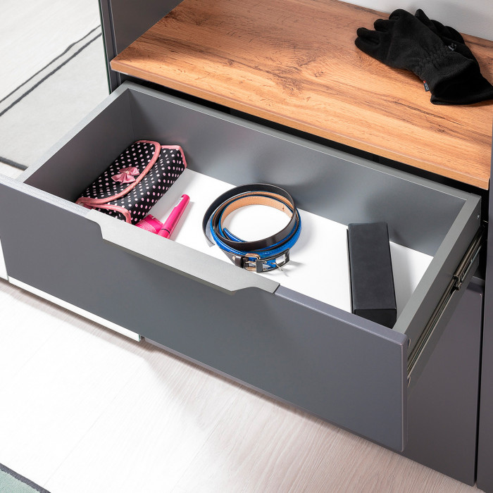 Октава Прихожая 44, серый графит/дуб крафт золотой/фасады МДФ серый графит