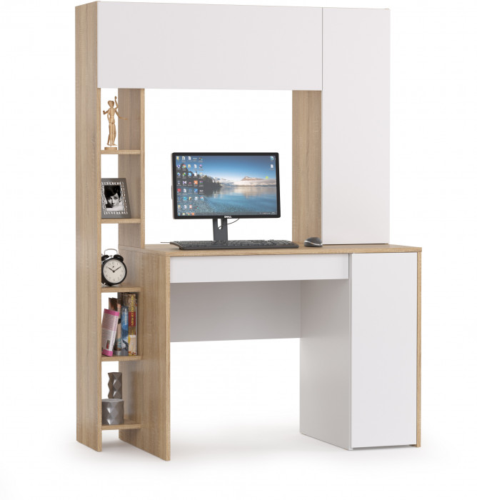 компьютерный стол Комфорт 12.71, дуб сонома/белый