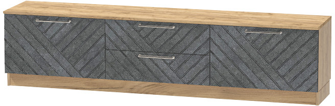 Тумба-4 под ТВ напольная "Иннэс-7", Крафт золотой/Бетон графит