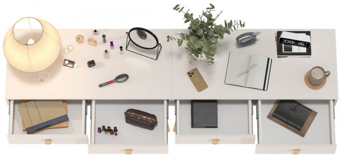 Афина Спальня Стол х 2, цвет кашемир серый, ШхГхВ 200х45х76 см.