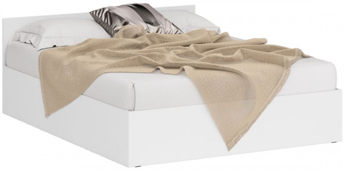 Кровать 1600 + Пенал Стандарт, цвет белый, ШхГхВ 163,5х203,5х70 + 45х52х200 см., сп.м. 1600х2000 мм., без матраса, основание есть