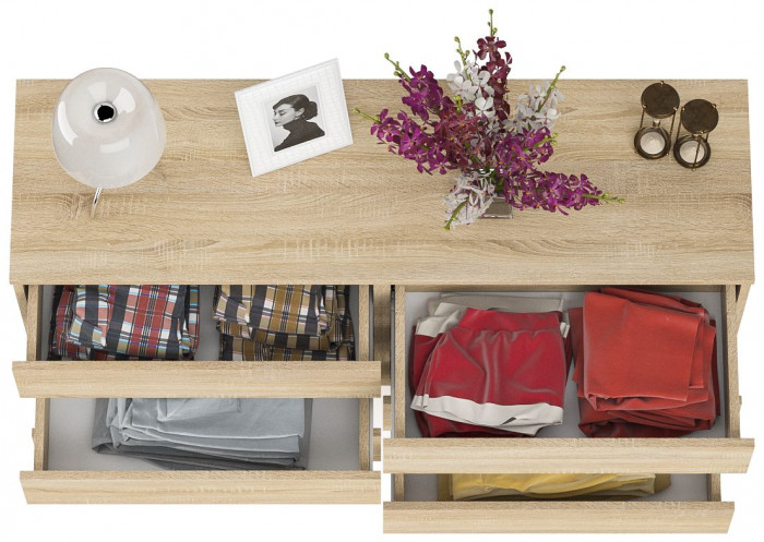 Мори Комод МК1380.6, цвет дуб сонома, ШхГхВ 138х41х73 см.