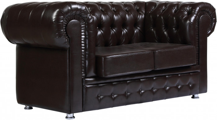 Диван Честер 2- х местный, коричневый