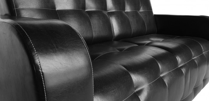 Диван Оксфорд кожаный, черный