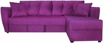Диван-кровать угловой Амстердам Люкс, 160х200, еврокнижка, независимый пружинный блок, велюр, фиолетовый
