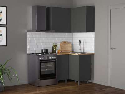 Кухня Венера угловая 1000 х 1000 Диамант серый