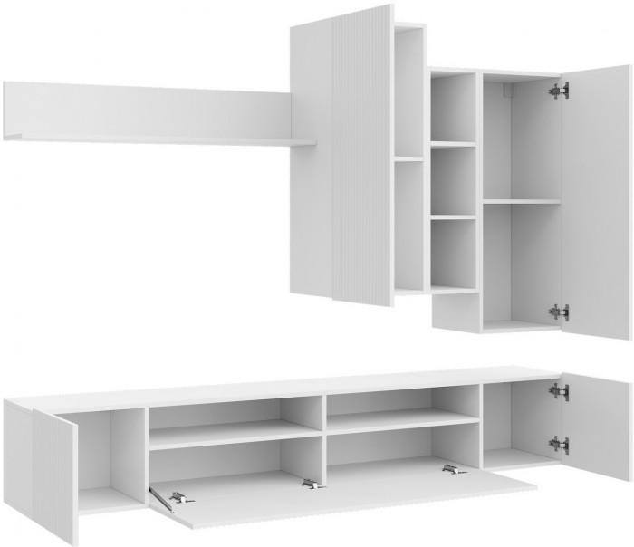 Гостиная Сканди (Белый / Белый глянец)