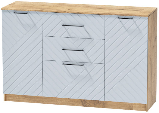 Комод №3 "Иннэс-7", Крафт золотой/Монблан Р-826