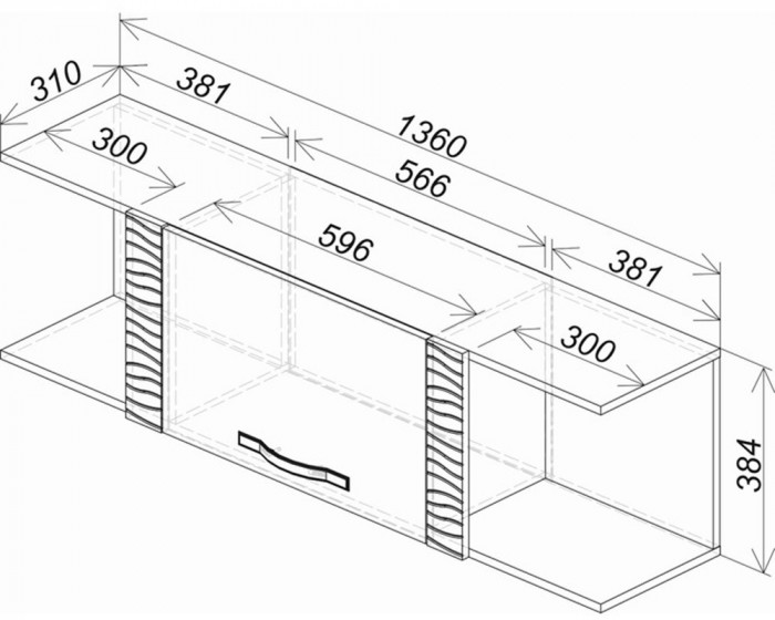 Антресоль навесная Монако АН-07