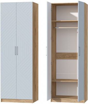 Шкаф двухдверный №1 "Иннэс-7" - Крафт золотой/Монблан Р-856