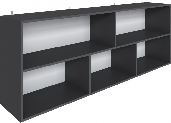 Полка навесная (открытая) Мадрид ПНО-2 (1,8) графит серый