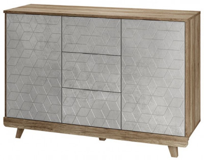 Комод &quot;Мегаполис&quot; КМ-15 Дуб каньон/F04 антик серебро