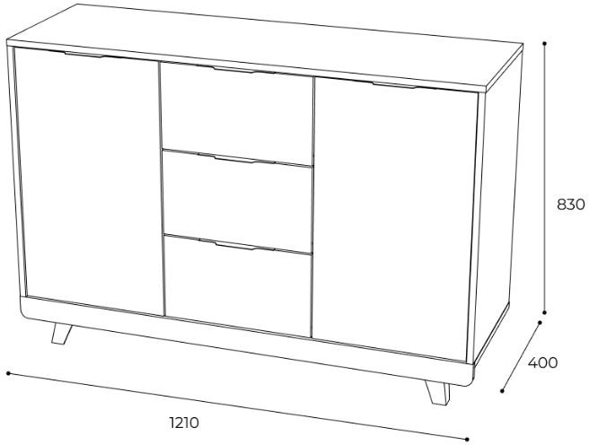 Комод "Мегаполис" КМ-15 Дуб каньон/F04 антик серебро