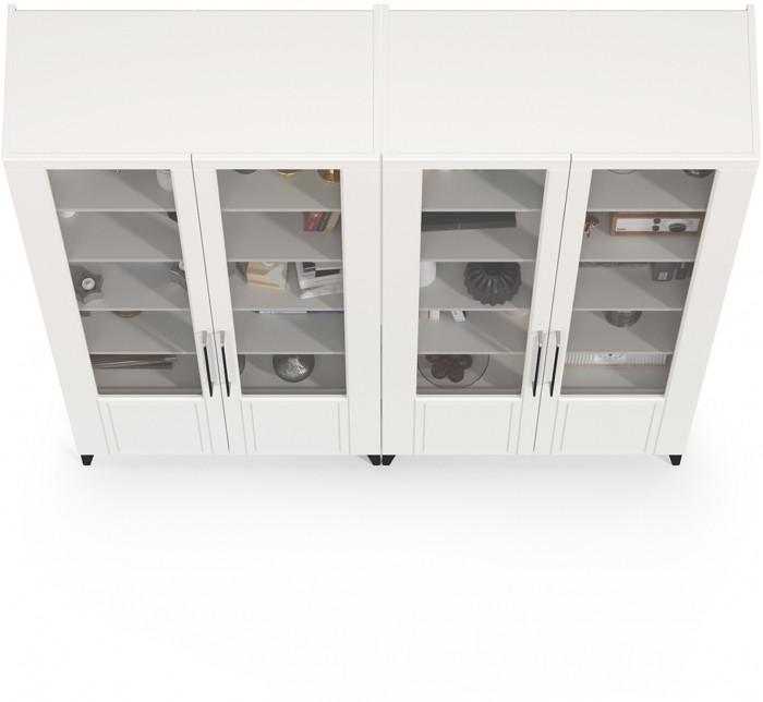 Валенсия Гостиная № 126, цвет ЛДСП белый шагрень/МДФ белый шагрень, ШхГхВ 168,2х38,1х225,2 см.