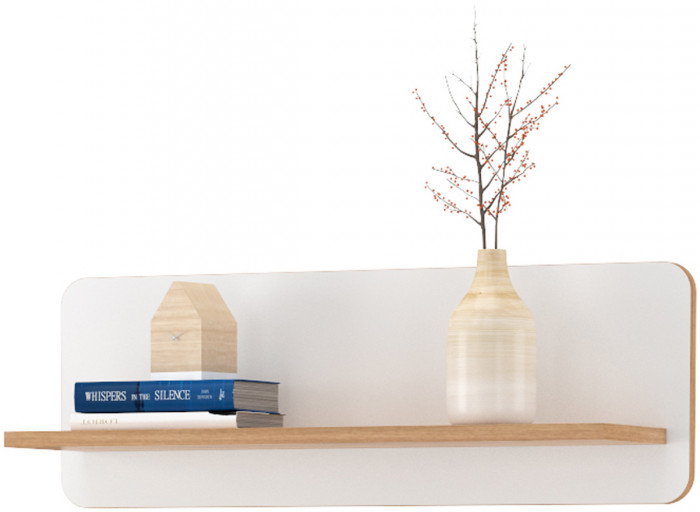 Вуди 13.293 Комод + Полка 15.46, цвет белый премиум/дуб крафт золотой, ШхГхВ 70х43,1х170 см.