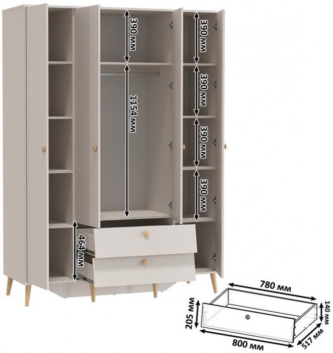 Афина Спальня 35-1200, кашемир серый