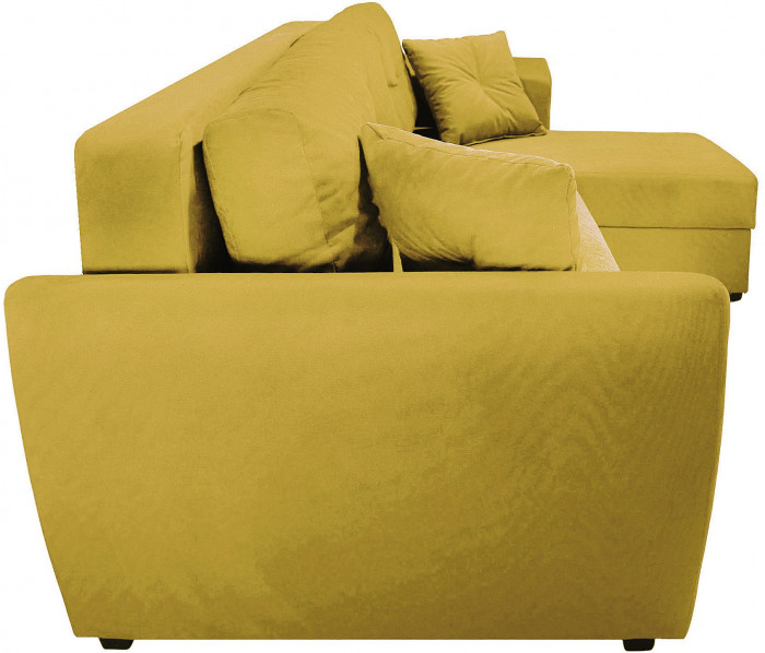 Диван-кровать угловой Амстердам Люкс, 160х200, еврокнижка, независимый пружинный блок, велюр, желтый