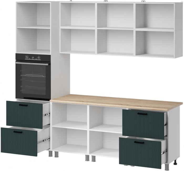 МК Аленушка 2,4м Лотос Изумруд,скоба антрацит,сонома