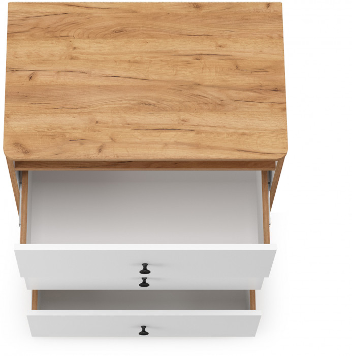 Вуди 13.293 Комод, цвет белый премиум/дуб крафт золотой, ШхГхВ 70х43,1х93,2 см.