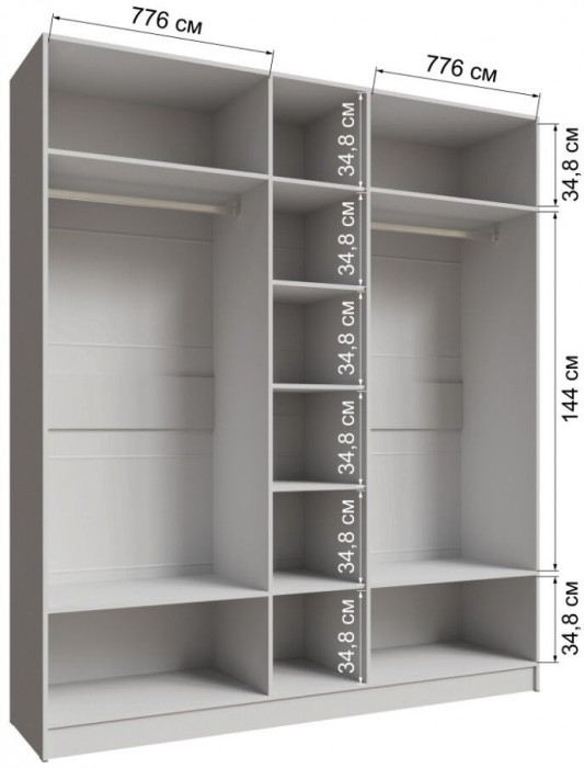 Шкаф Мадрид 2000 без зеркала белый