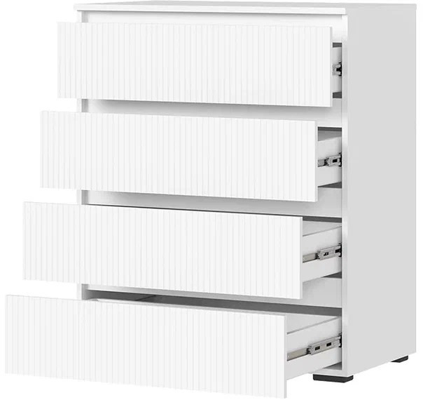 Хелен КМ 02 Комод 802 4 ящика (0,802х0,958х0,460) белый супермат/белый