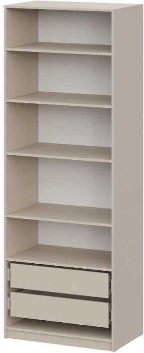 Шкаф распашной с наполнением (5 полок + 2 ящика) ШК 5 (800), Меланж