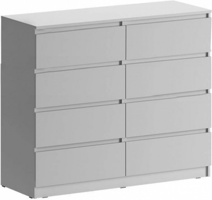 Челси Комод 8 ящиков (Белый глянец, Дуб Сонома)