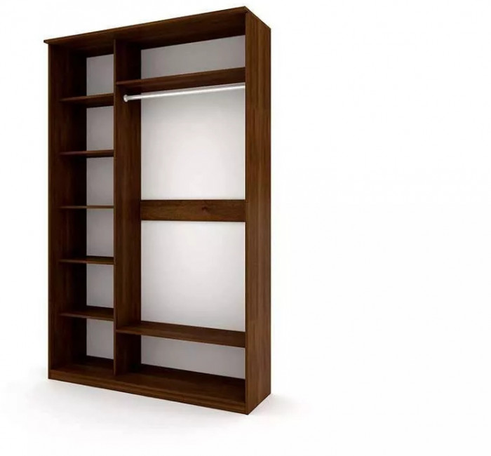 Шкаф купе Модерн 1490х600 2-х дверный 2-х секционный фотопечать №2 венге