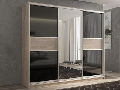 Шкаф-купе Кааппи 9 Кастелло Серый 240х45х230 см