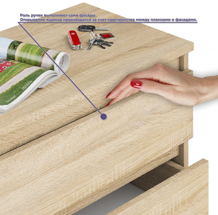 Мори Стол компьютерный МС-16 левый + Комод МК1200.3, цвет дуб сонома, ШхГхВ 244,8х84,9х76,6 см., выдвижные ящики слева, НЕ универсальная сборка