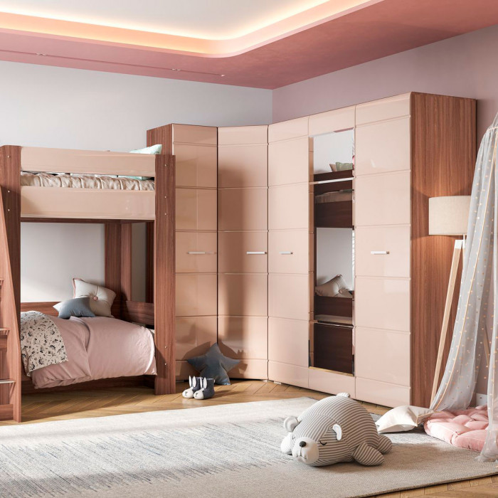 Симба шкаф угловой одностворчатый (850*2000*850) ясень шимо темный/кофе с молоком