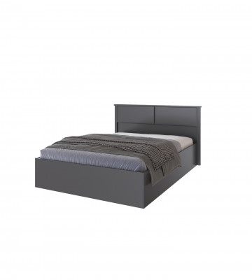 Толедо Кровать 160 графит серый, настил из ДСП 2С